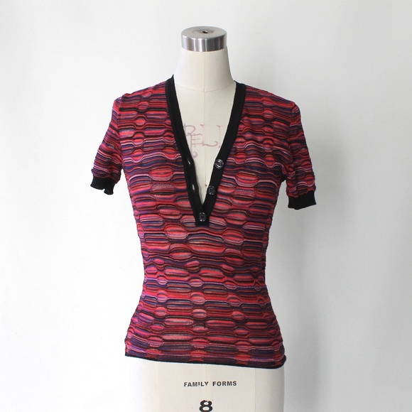 Missoni Tops - Missoni Crochet Knit Short Sleeve Top